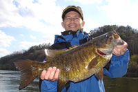 Big New River Smallmouth caught with New River Outdoor Co. Guide Britt Stoudenmire.