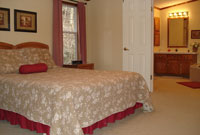 Master bedroom at the Creekside Lodge.